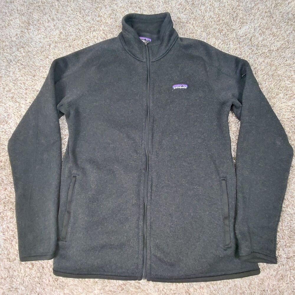 Patagonia Better Sweater Jacket Womens Size Large Black Full Zip Up Fleece